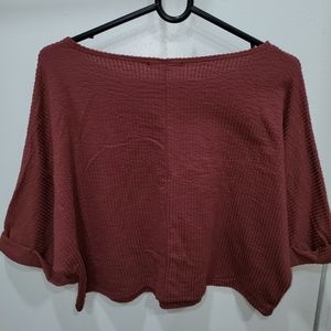 Burgeny crop shirt